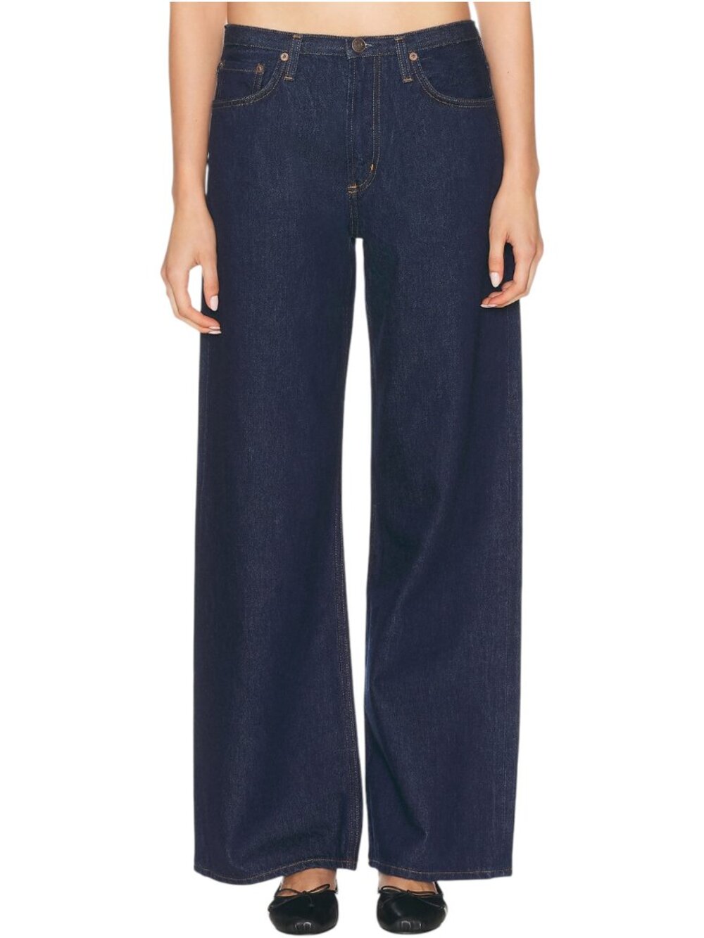 Agolde Dark Indigo Wide Leg Jeans